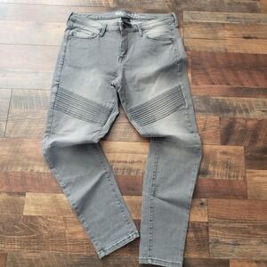 Grey‎ skinny ribbed jeans size 14